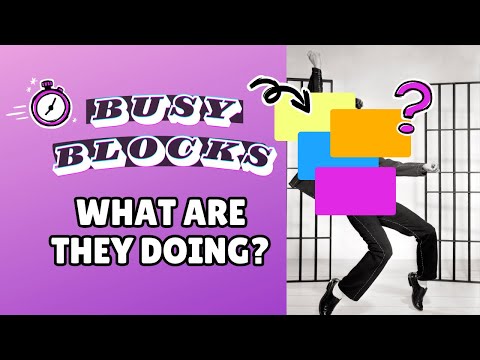 🪤What’s beneath the BUSY BLOCKS? What are they doing? Present continuous Game NO-PREP