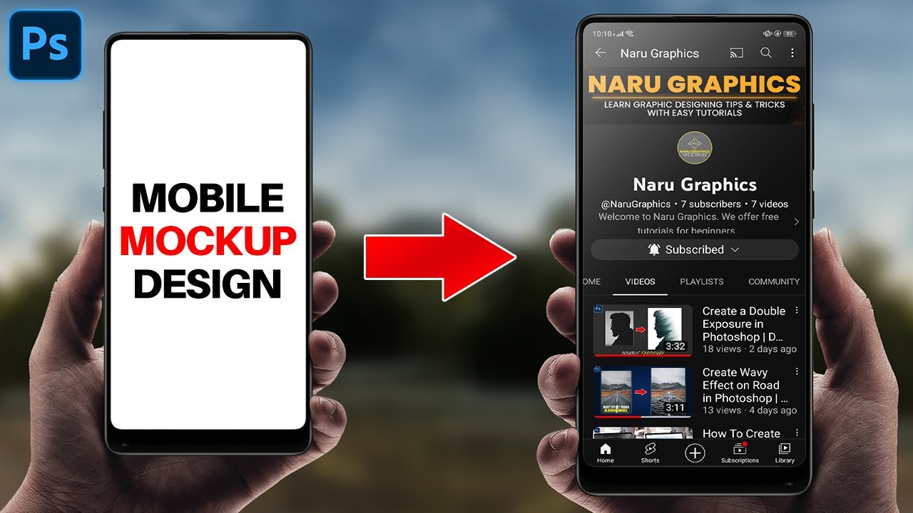 Create Highly Realistic Mobile Screen Mockup | Mockup Tutorial | Naru Graphics