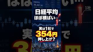 日経平均ほぼ横ばい...実は1社で354円押し上げ？ #お金の勉強 #投資 #一分でわかる