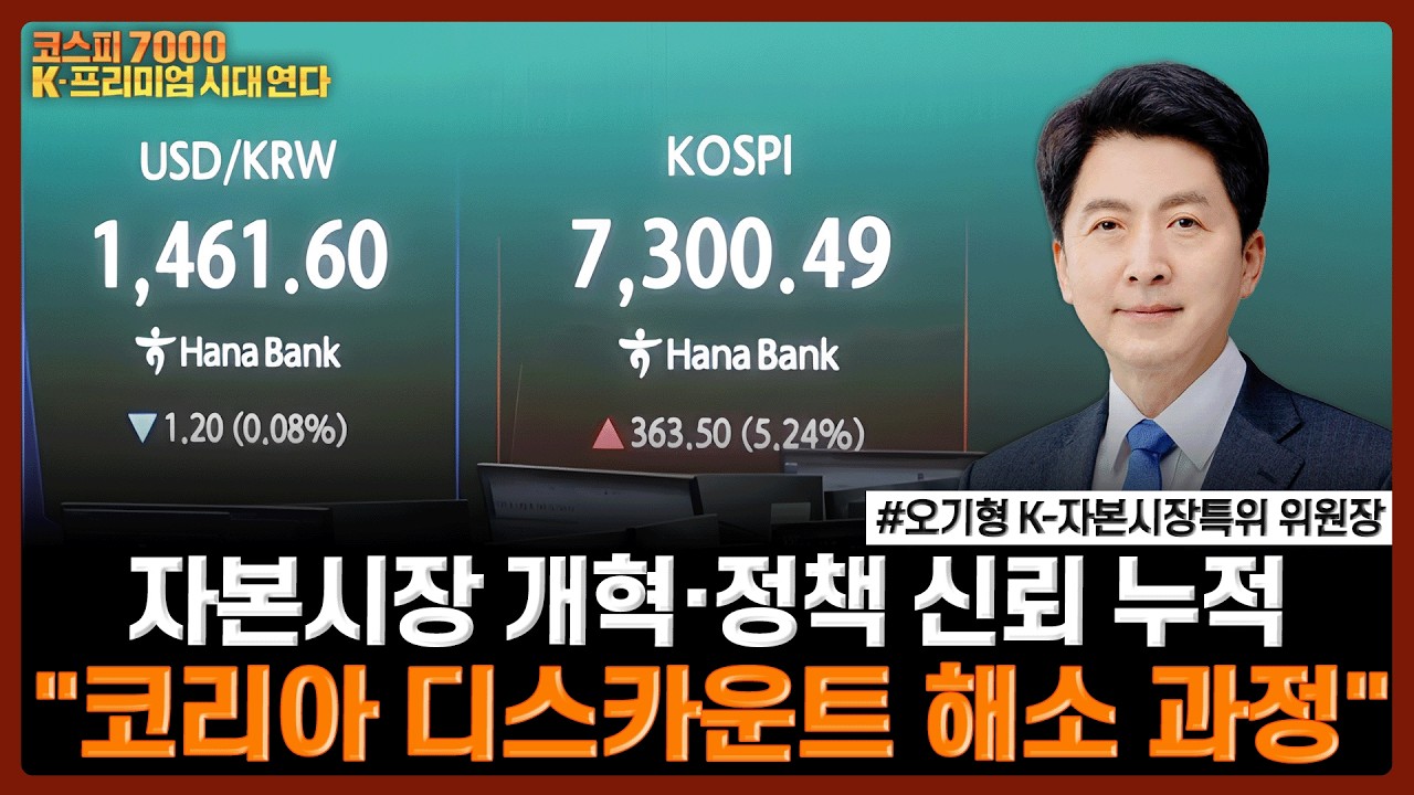 자본시장 개혁·정책 신뢰 누적…"코리아 디스카운트 해소 과정" | 오기형 K-자본시장특위 위원장