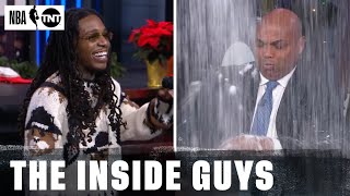 Inside Crew Brings Jacquees in Studio to Sing &quot;Let It Snow&quot; and Dumps Snow on Chuck 😂 | NBA on TNT