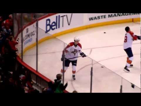 Jonathan Huberdeau during pre-game warm-up at the Panthers @ Senators hockey game