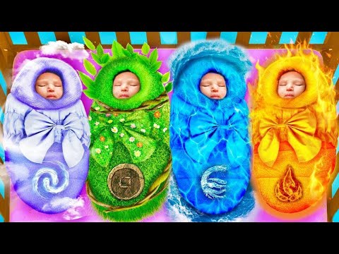 ¡Adoptamos Los Cuatro Elementos! Fuego, Agua, Aire y Tierra | Tipos de Niñas Elementos