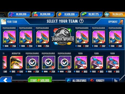 Heroes compete in the battle of Pachygalosaurus - Jurassic World The Game