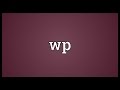 Wp Meaning
