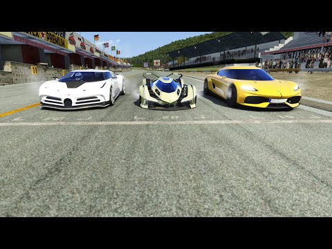 Lamborghini V12 Vision GT vs Bugatti Centodieci vs Koenigsegg Gemera at Old Spa
