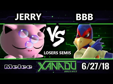 S@X 256 SSBM - Jerry (Jigglypuff) Vs. BBB (Fox) - Smash Melee Losers Semis