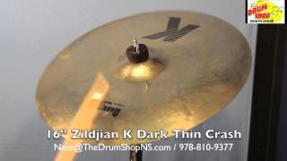 Video thumbnail for Zildjian K Dark Thin Crash 16'' - The Drum Shop North Shore by Nate Morrison Drums