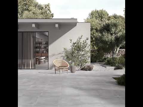 Carrelage sol extérieur moderne Newport gris argenté R11 45x45 cm