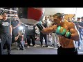 TEOFIMO LOPEZ LANDING MONSTER POWER PUNCHES WHILE BUMPING CLASSICAL MUSIC IN WORKOUT FOR KAMBOSOS JR