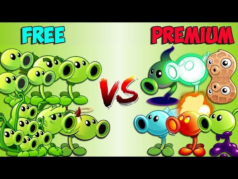 Team FREE vs PREMIUM Peashooter - Who Will Win? - PvZ 2 Team Plant vs Team Plant