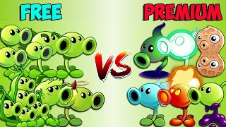 Team FREE vs PREMIUM Peashooter - Who Will Win? - PvZ 2 Team Plant vs Team Plant