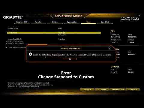 How to enable TPM 2.0 and Secure Boot on a Gigabyte