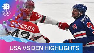 USA vs Denmark men's hockey highlights on Day 8 of Milano Cortina 2026