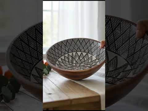 Meena style modern design wooden bowl | UGC