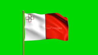 Malta National Flag | World Countries Flag Series | Green Screen Flag | Royalty Free Footages