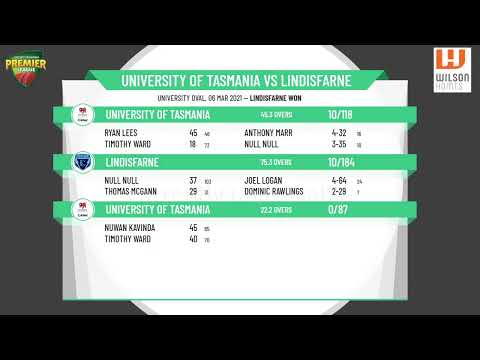 CTPL Premier League Men's 1st Grade Round 23 - University of Tasmania v Lindisfarne Day 2