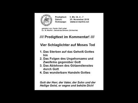 25.11.2018 - Vier Schlaglichter auf Moses Tod