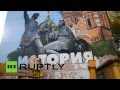 Семь российских городов поздравили Владимира Путина с днем рождения с помощью граффити ...