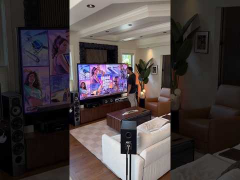 The 100 inch GTA 6 Home Theatre Surround Sound setup is ready! 🍿 #hometheatre #dolbyatmos