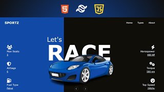 Responsive Animated  Landing Page HTML TAILWIND CSS And JAVASCRIPT (GSAP) | CAR