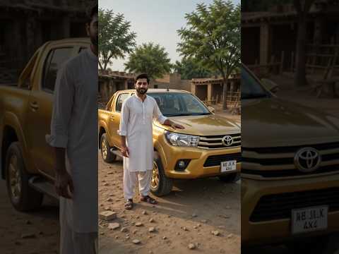 He Built a Toyota Hilux 4x4 From Wood Then Turned It GOLD 😱 #millionviews #woodworking #diy