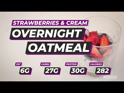 Strawberries and Cream Overnight Protein Oatmeal Recipe