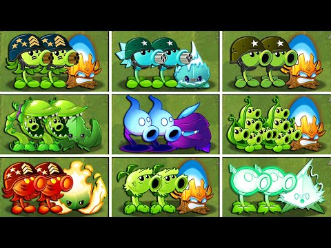 16 Team Peashooters + Torchwood And Mint vs PvZ 2 Final Bosses  - Plants vs Zombies 2 Final Boss