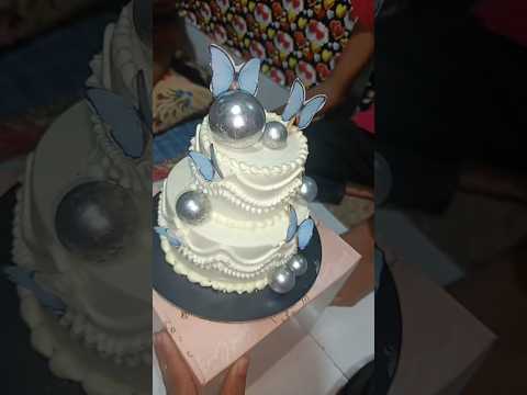 beautiful two tiered cake 🎂 for ritika 🎀🥳🫶✨ #song #ytshorts #explore