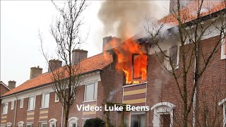 preview picture of video 'Felle uitslaande brand op Zwaluwstraat in Barneveld 27 02 2013'