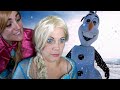 Frozen Elsa and Anna use MAGIC WAND to Pretend Play with Cinderella, Olaf, and Jafar