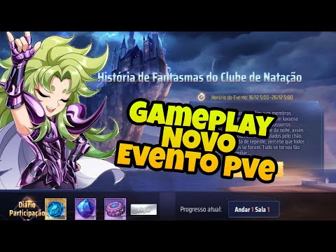 Gameplay Evento História de Fantasma do Clube de Natação - Saint Seiya Awakening