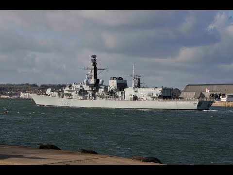 HMS MONTROSE F236 ENTERS DEVONPORT NAVAL BASE AT MOUNT EDGCUMBE - 9th February 2018