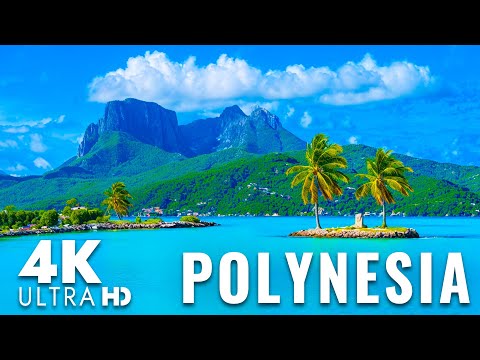 FLYING OVER POLYNESIA (4K Video UHD) - Relaxing Music With Beautiful Nature Film For Stress Relief