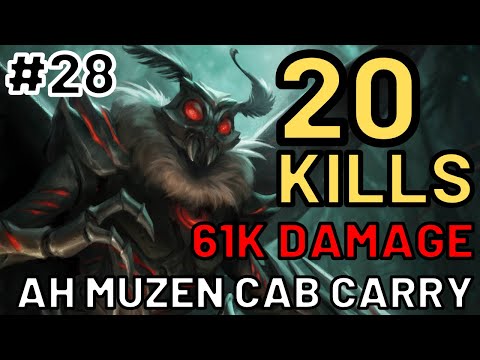 20 KILLS 61K DAMAGE Ah Muzen Cab Carry Gameplay - Smite Conquest Victory #28