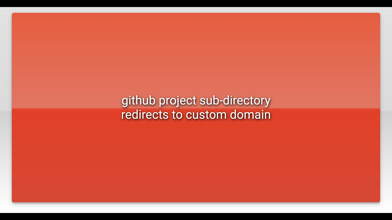 github project sub-directory redirects to custom domain