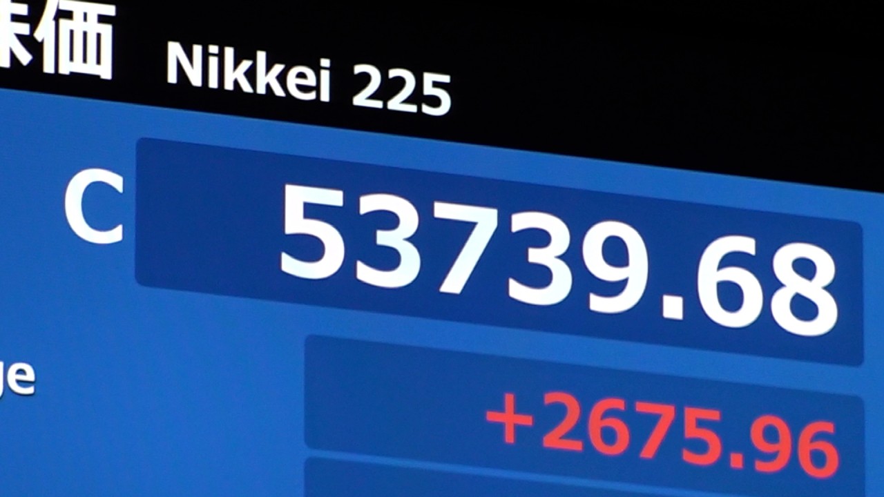 東京株、２６７５円高　中東紛争の終結期待、上げ幅史上４番目