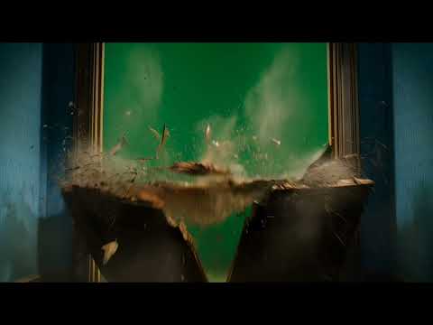 Exploding door effect on chroma key "2"