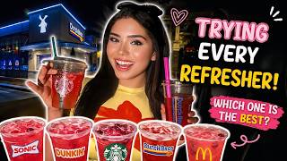 Trying EVERY Fast Food Refresher 🍓 Dutch Bros, Starbucks, Dunkin, Sonic & McDonald’s