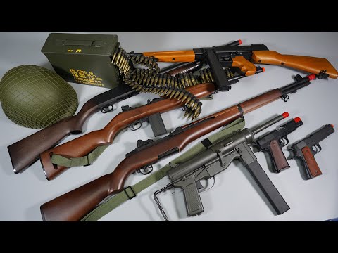 WW2 - US ARMY Toy Gun - M1 Garand - Airsoft Gun - M1 Carbine - M1A1 Thompson - Toy Guns Collection