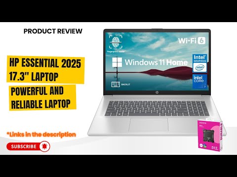 HP Essential 17.3" FHD Laptop, AMD Ryzen 5 7430U, 32GB RAM, 1TB SSD, Windows 11 Home, Silver video review thumbnail