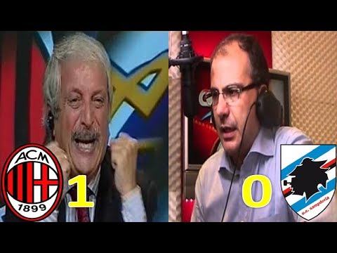 Le reazioni di Crudeli e Suma al gol di Bonaventura (Milan Sampdoria 1-0)