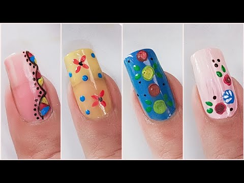 Easy And Quick Easy Nail Art designs at Home // Nail Art On Natural Nails 💅 Uñas decoradas