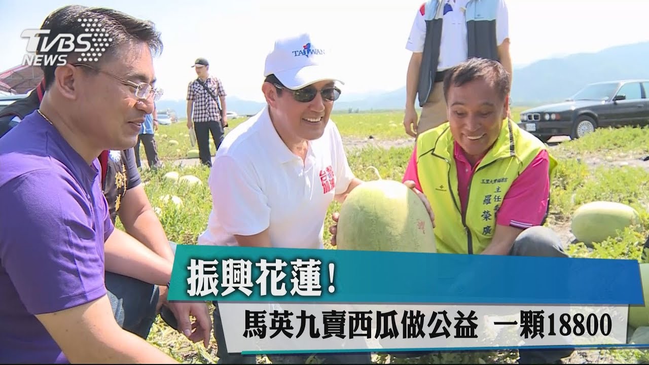 振興花蓮!馬英九賣西瓜做公益 一顆18800元