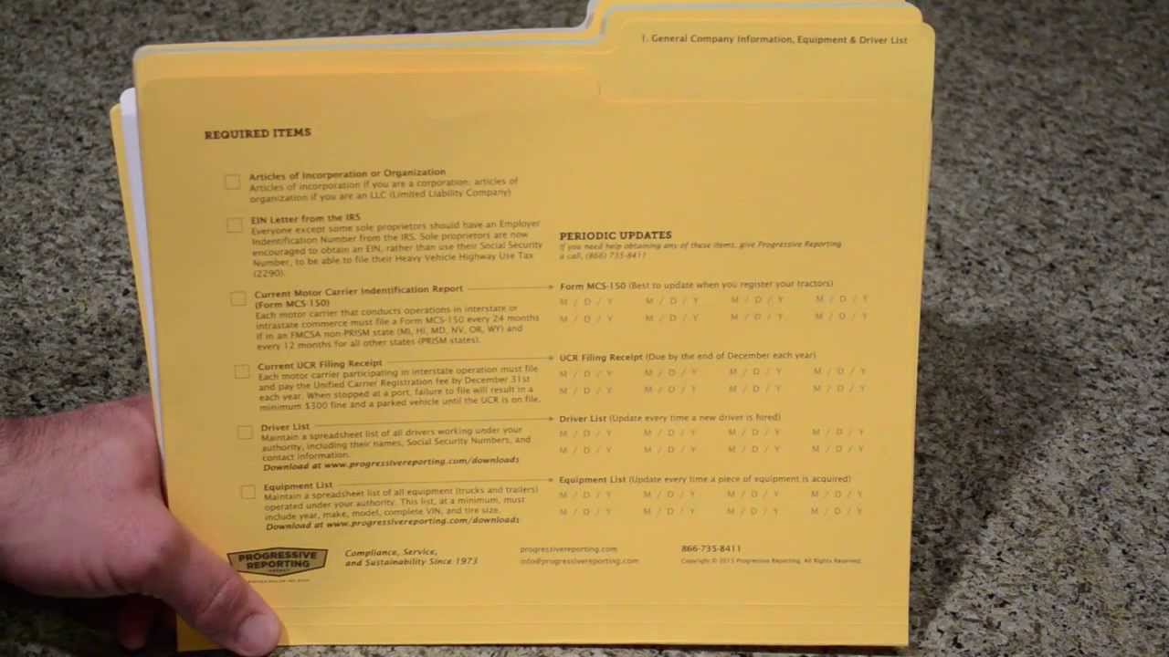 DOT Audit Checklist - Progressive Reporting