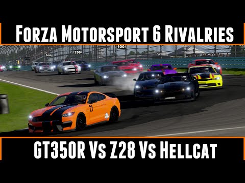 Forza Motorsport 6 Rivalries Shelby GT350R Vs Camaro Z28 Vs Challenger Hellcat