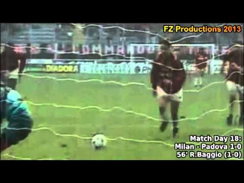 Serie A 1995-1996, day 18 Milan - Padova 1-0 (R.Baggio goal)