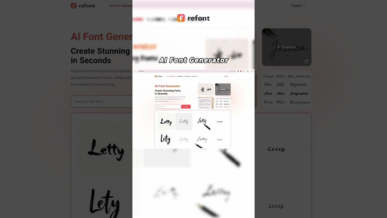 AI Font Generator   Refont #aifont