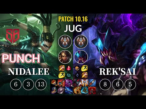 SB Punch Nidalee vs Rek'Sai Jungle - KR Patch 10.16