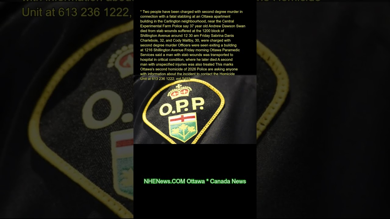 Two people have been charged with second-degree murder in connection with a fatal stabbing at an Ott